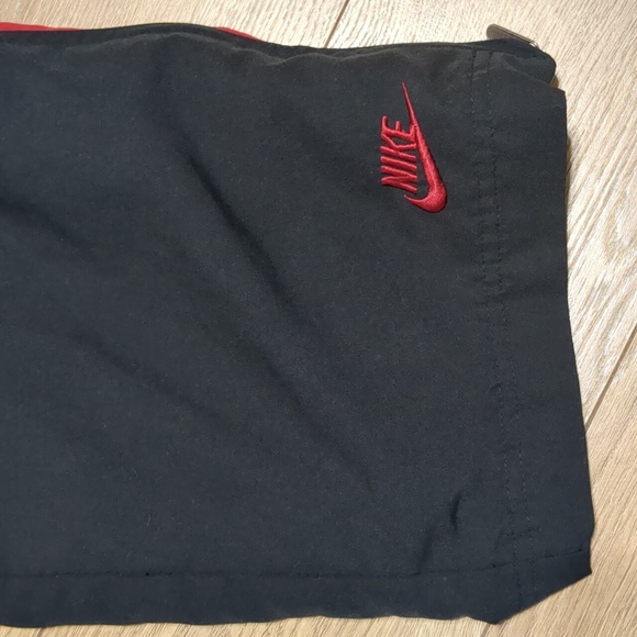 Vintage Nike Pants Black Red Stripe Lined Windbreaker Basketball warm size M - Picture 2 of 10
